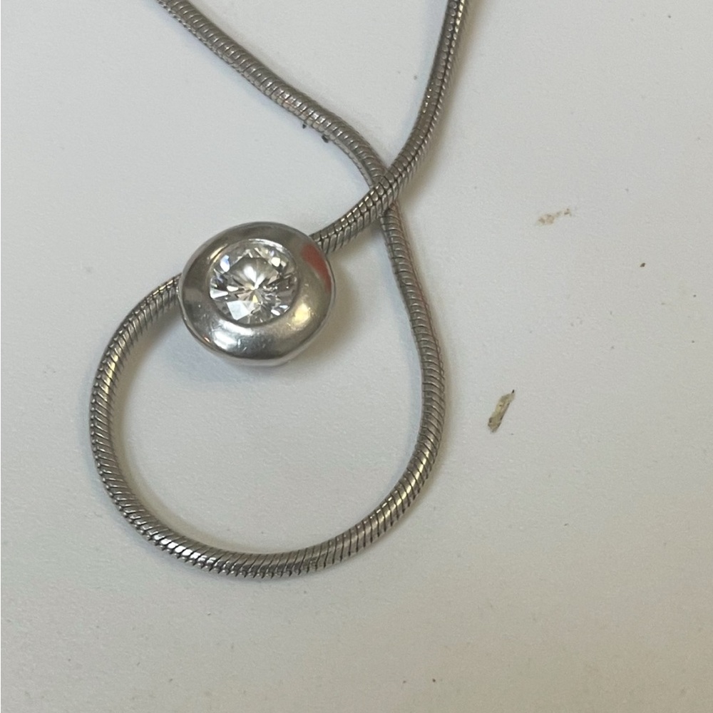 Natural diamond Pendant-Necklace - Platinum